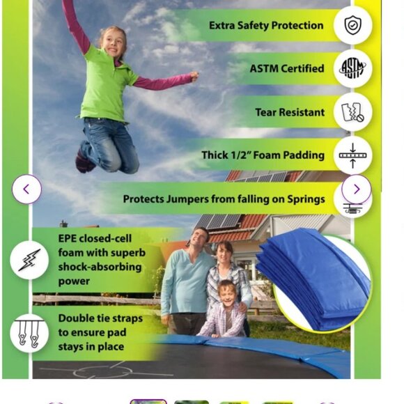 Machrus Upper Bounce Trampoline Super Spring Cover Safety Mat Pad, 12 Feet - NEW - Picture 3 of 6